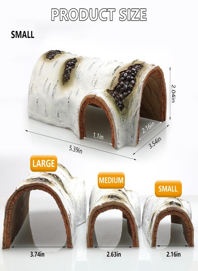 DINTSTYLE Reptile Hideout for Terrariums,Aquarium Resin Bark Terrarium Decor,Bearded Dragon Cave,Hermit Crab Shelter,Leopard Gecko Hiding Spot,Tarantula Decor,Large Iguana Tank Accessories,Hamster Hides(S) - Image 2